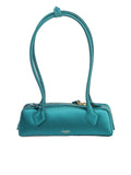 Bolsa Alaïa Le Teckel Small, cetim esmeralda, frente — Domus Giulietta