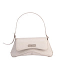 Bolsa Balenciaga XX Flap Small, couro com glitter prata, frente, com o logotipo BB — Domus Giulietta