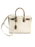 Bolsa Saint Laurent Sac de Jour, couro marfim, frente, com a alça de ombro — Domus Giulietta