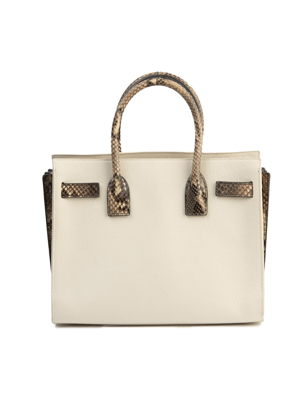 Bolsa Saint Laurent Sac de Jour, couro marfim, verso — Domus Giulietta