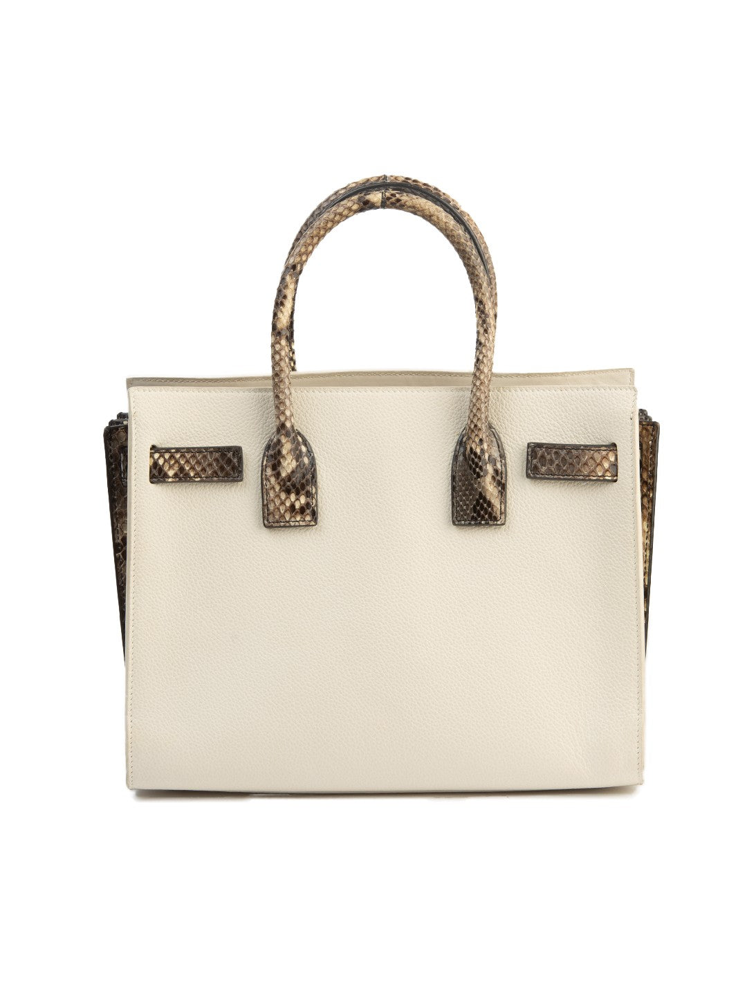 Bolsa Saint Laurent Sac de Jour, couro marfim, verso — Domus Giulietta